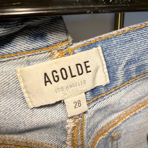 Agolde Light Blue Straight Leg Jeans, size 28 - Picture 3 of 7